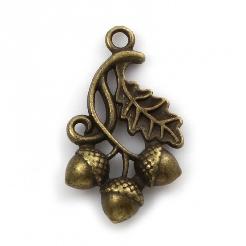 Antique bronze charms acorns - bronze,