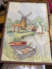 Vintage framed original pastel - vintage,
