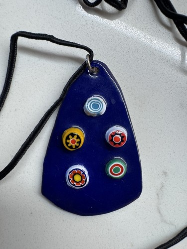Vintage enamel pendant - vintage,