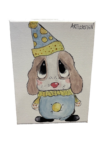 Clown dog signed original