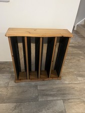Vintage Solid Wood Pine CD Standing Rack Storage Tower Unit Holds 160 CDs