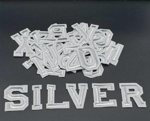 Silver letter patch patches - silver,