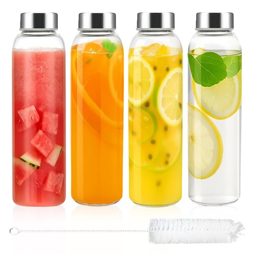 4pcs glass juice bottles - glass,