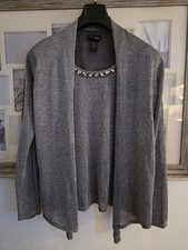 Attitudes by Renee Six L Silver/Grey shimmer long sleeve with attached vest top