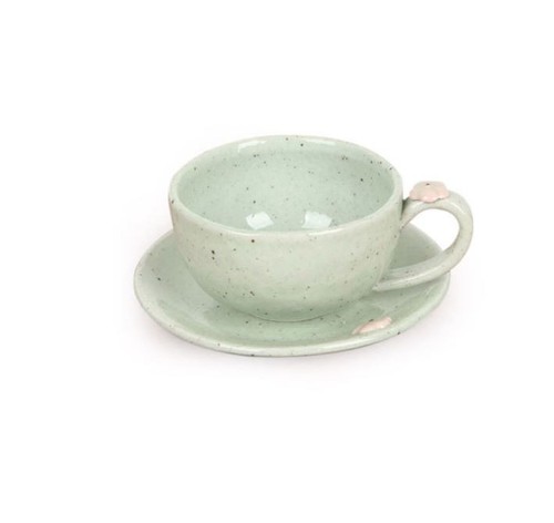 Handcrafted pastel green latte - handcrafted,