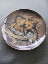 Bedtime Story Teddy Bears And Cat Franklin Mint Sue Willis Decorative Plate