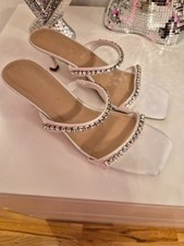 White women's bling shoes size