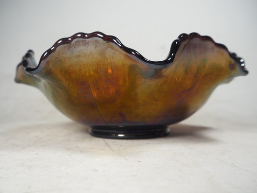 Carnival glass bowl amethyst - carnival,