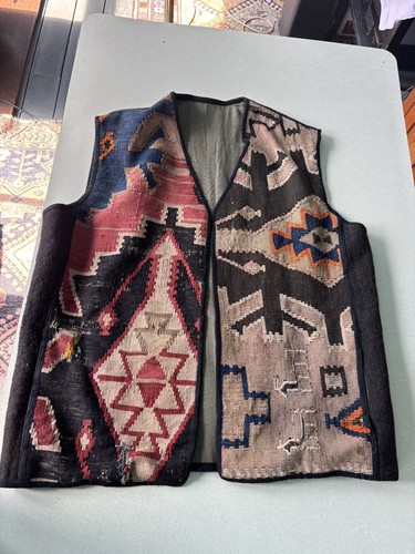 Turkish antique kilim vest - turkish,