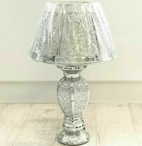 Silver glitter crushed table - silver,