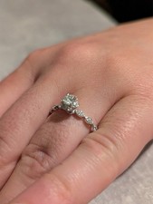 White gold diamond engagement ring- Vintage style. Brand New!