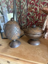 Vintage carved coconut tobacco - carved,
