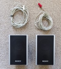 Sony SS-TS80 Satellite FRONT LEFT & RIGHT Speakers Black with Silver Trim