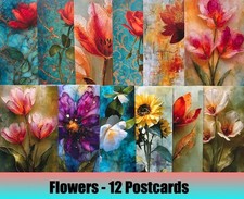 Flowers Postcards - set of 12