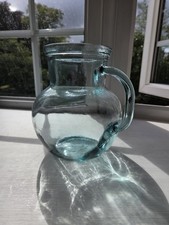 Heavyweight Green Hue Glass Water/Juice Jug. Weight is 1.16kg.