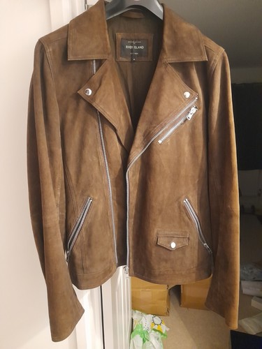 Brown leather jacket - brown,