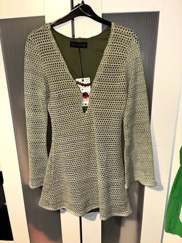 Zara womens green crochet - womens,