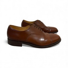 Loake Oxford Shoes Mens UK 7 Brown Leather Lace Up Made In England Dress Formal