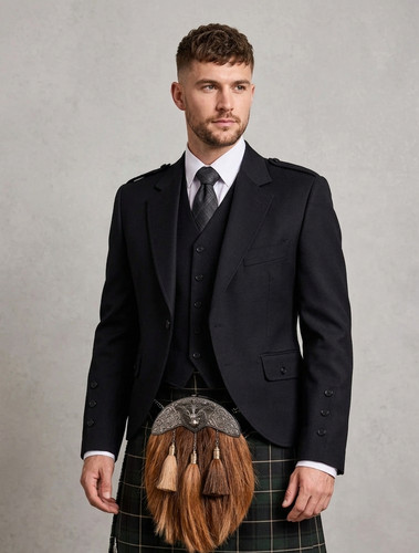 Men scottish black - scottish, wool
