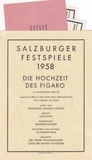 Opera Programme 1958 Salzburg Festival Karl Böhm Figaro Schwarzkopf Wächter