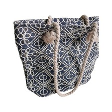 Shoulder tote bag embroidered