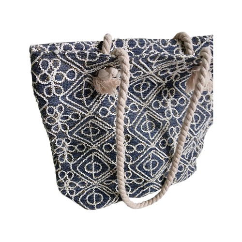 Boho navy blue - navy, print