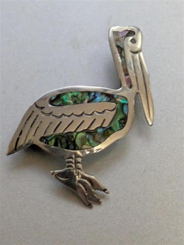 Larger sterling silver pelican - larger,