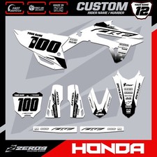 HONDA MOTOCROSS GRAPHICS KIT CUSTOM MX GRAPHICS DECALS CR CRF BLOK WHI/BLK