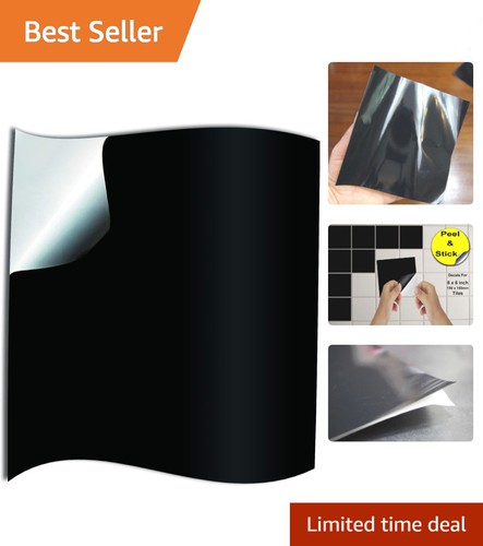 Black tile stickers 6x6inch - black,