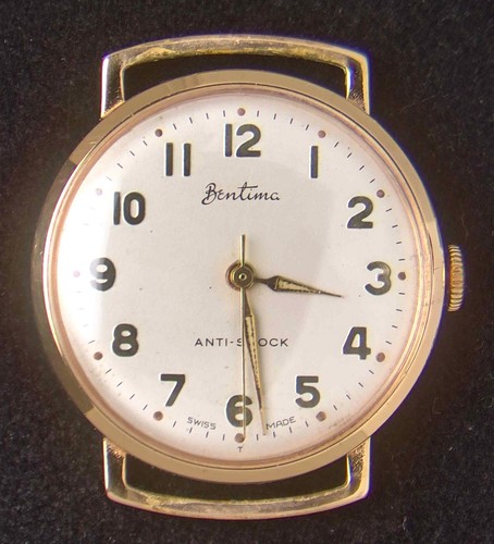 Bentima gold plated hand - gold-plated, hand-wind