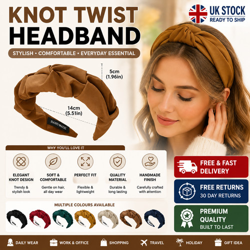 Wide satin headband women - headband,