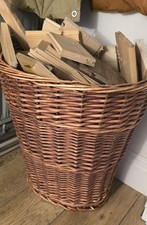 Large wicker woven log basket - wicker,