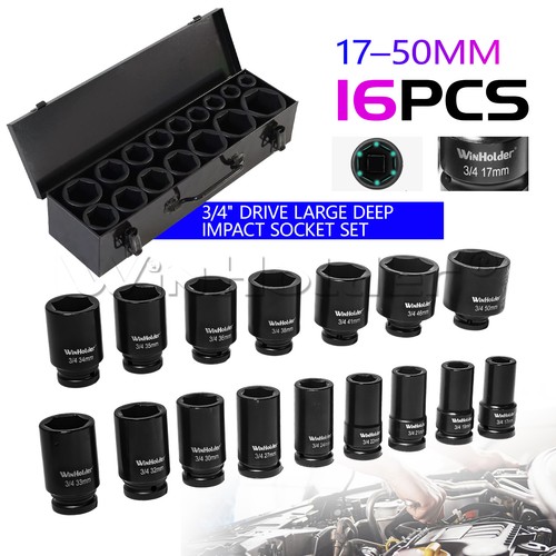 Drive impact socket set - 3/4"drive,