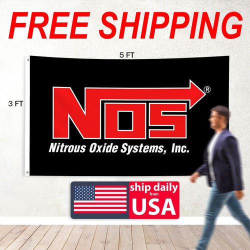 Nos 3x5 flag banner nitrous - nos,