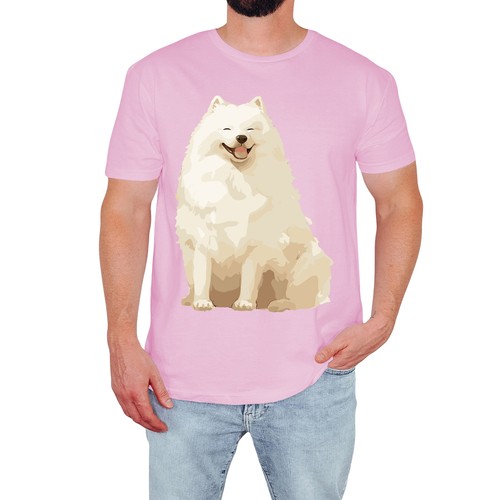 Happy samoyed dog - samoyed,