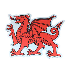 1x Transparent Red Dragon Cymru Wales Welsh Flag Car Van Sticker Bumper Decal