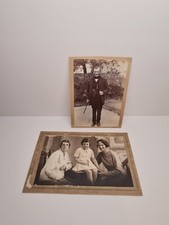 Two photographs on original cardboard sheets - Portraits
