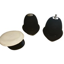 Helmet Cap Bundle x 3 Repairs Spares Silver Peaked Rose Top De-badged