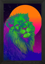 Lion Gradient Painting Framed