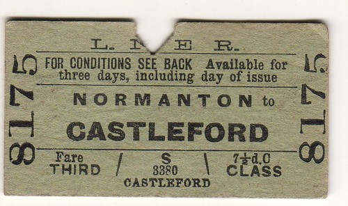 Railway ticket lner normanton - railway,