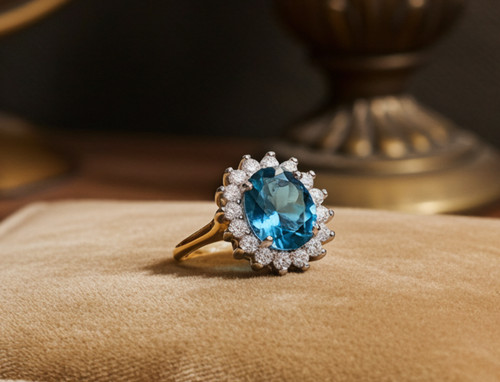 18ct gold aquamarine - gold,