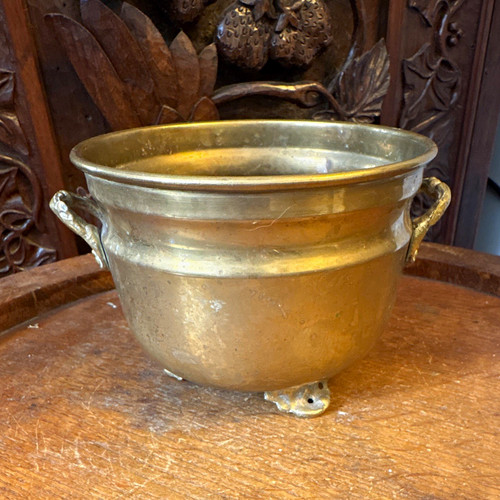 Vintage brass pot - vintage, pot/planter