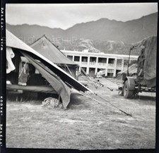 1950s HONG KONG KOWLOON RAF KAI TAK OFFICERS MESS TENTS ORIGINAL PHOTO NEGATIVE