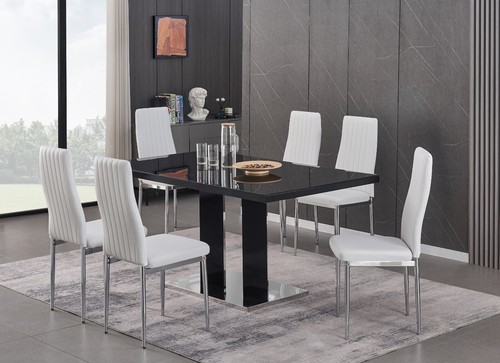 Dining table set black - table,