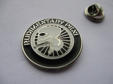 RUDIMENTARY PENI anarcho punk metal badge (black/white/silver)