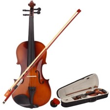 Natural Full Size 4/4 Acoustic Violin Set with Case + Bow + Rosin For Students ﻿