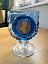 Wedgwood Glass Goblet - Blue Jasper Cameo Prince (King) Charles Limited Edition