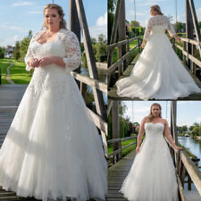 Hot Sell Wedding Dresses FREE Jacket Plus Size A Line Elegant Bridal Lace Gowns