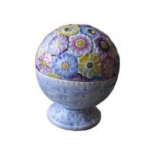 Lord Nelson Pottery England Potpourri Bowl With Led Blue Floral