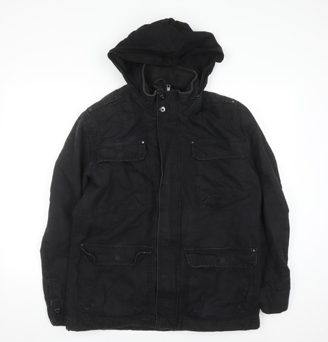 Mens black cotton hooded - tu,